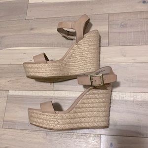 tan boutique wedges